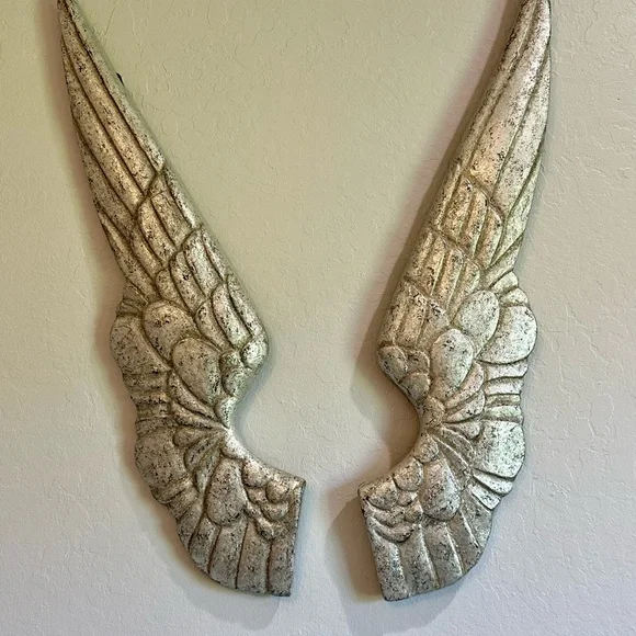 Restoration Hardware Kids Elegant Silver Angel Wings Wall Decor - Picture 2 of 3
